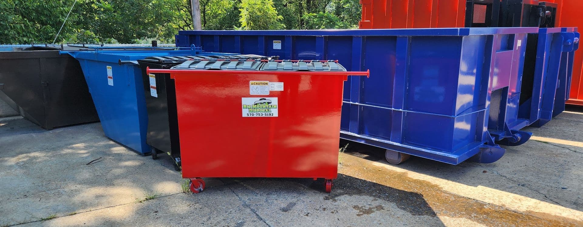 Roll-off dumpster ready for pickup
